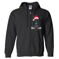 Eiffel Tower Santa Hat Funny Vintage Paris Ugly Christmas Full Zip Hoodie