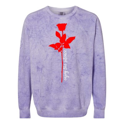 Enjoy The Silence Rose Flower Colorblast Crewneck Sweatshirt