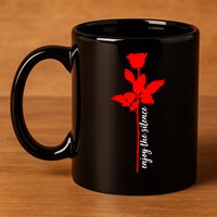Enjoy The Silence Rose Flower 11oz C Handle Ceramic Mug