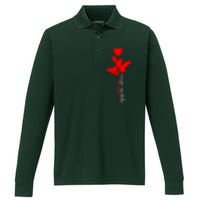 Enjoy The Silence Rose Flower Performance Long Sleeve Polo