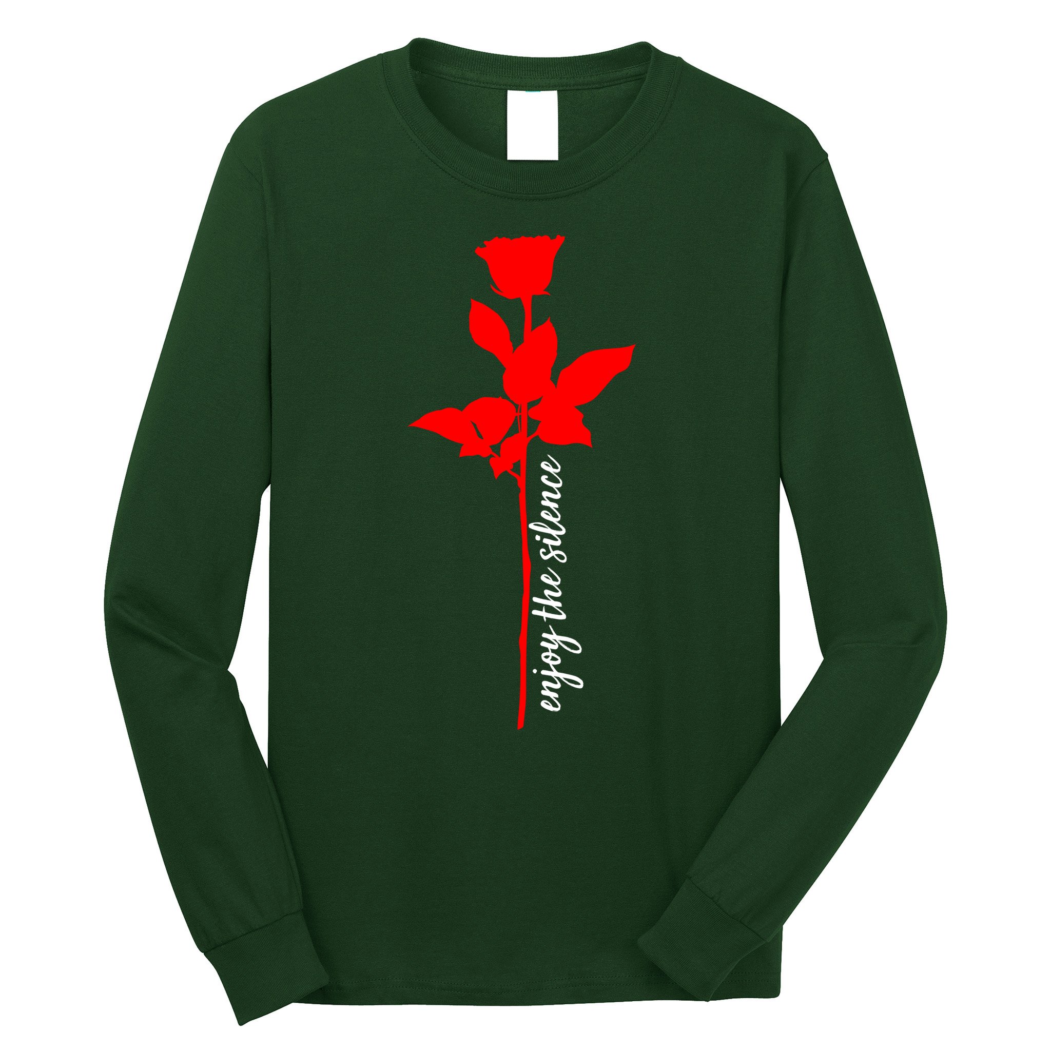 Enjoy The Silence Rose Flower Long Sleeve Shirt