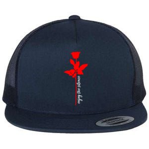 Enjoy The Silence Rose Flower Flat Bill Trucker Hat