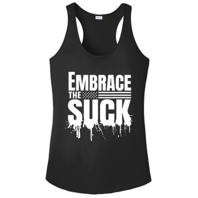 Embrace The Suck Military Veteran Ladies PosiCharge Competitor Racerback Tank