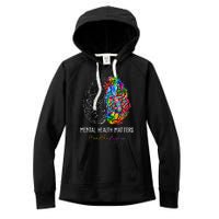 End The Stigma Mental Health Matters Mental Awareness Gifts Women's Fleece Hoodie