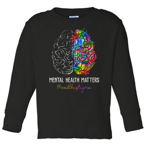 End The Stigma Mental Health Matters Mental Awareness Gifts Toddler Long Sleeve Shirt