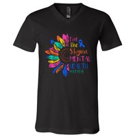 End The Stigma Mental Health Matters Mental Awareness V-Neck T-Shirt