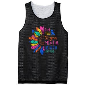 End The Stigma Mental Health Matters Mental Awareness Mesh Reversible Basketball Jersey Tank