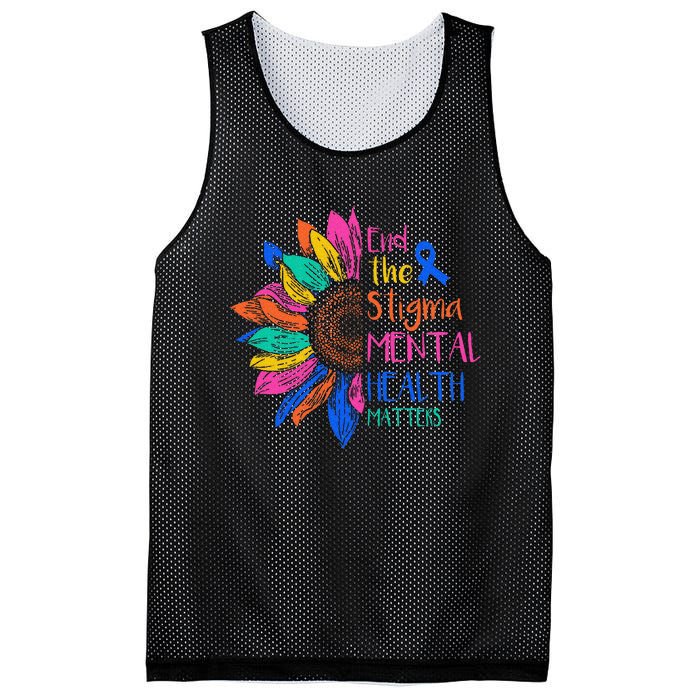 End The Stigma Mental Health Matters Mental Awareness Mesh Reversible Basketball Jersey Tank