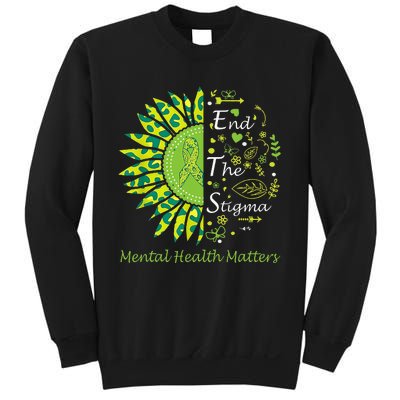 End The Stigma Mental Health Matters Ribbon Awareness Gifts Sweatshirt