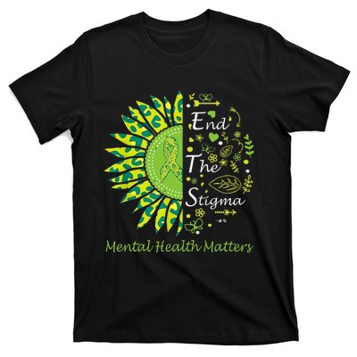 End The Stigma Mental Health Matters Ribbon Awareness Gifts T-Shirt