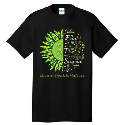 End The Stigma Mental Health Matters Ribbon Awareness Gifts Tall T-Shirt