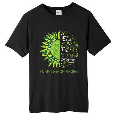 End The Stigma Mental Health Matters Ribbon Awareness Gifts Tall Fusion ChromaSoft Performance T-Shirt