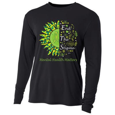 End The Stigma Mental Health Matters Ribbon Awareness Gifts Cooling Performance Long Sleeve Crew