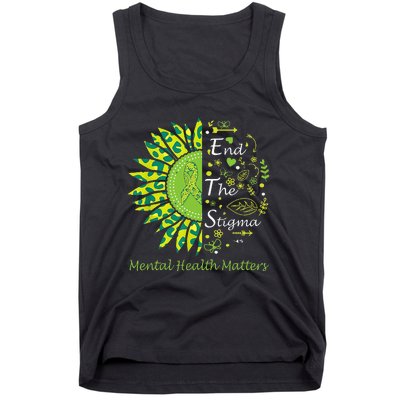 End The Stigma Mental Health Matters Ribbon Awareness Gifts Tank Top