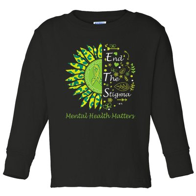 End The Stigma Mental Health Matters Ribbon Awareness Gifts Toddler Long Sleeve Shirt