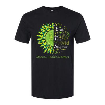 End The Stigma Mental Health Matters Ribbon Awareness Gifts Softstyle® CVC T-Shirt