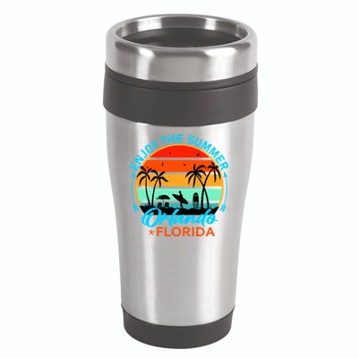 Enjoy The Summer Orlando Florida 16oz Travel Tumbler