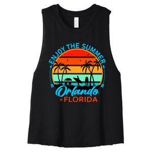 Enjoy The Summer Orlando Florida Women's Racerback Cropped Tank