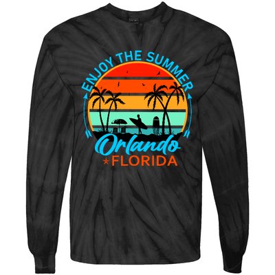 Enjoy The Summer Orlando Florida Tie-Dye Long Sleeve Shirt