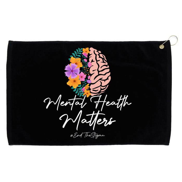 End The Stigma Mental Health Matters Mental Awareness Gift Grommeted Golf Towel