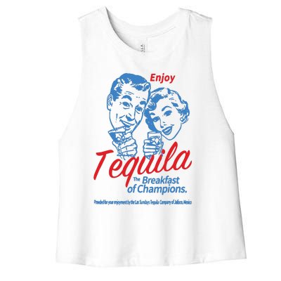 Enjoys Tequila The Breakfasts Of Championss Women Friend Women's Racerback Cropped Tank