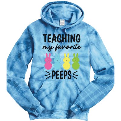 Easter Teacher Teaching My Favorite Peeps Tie Dye Hoodie