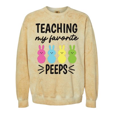 Easter Teacher Teaching My Favorite Peeps Colorblast Crewneck Sweatshirt