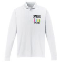 Easter Teacher Teaching My Favorite Peeps Performance Long Sleeve Polo