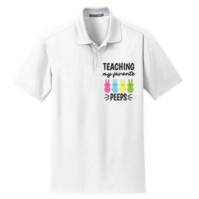 Easter Teacher Teaching My Favorite Peeps Dry Zone Grid Polo