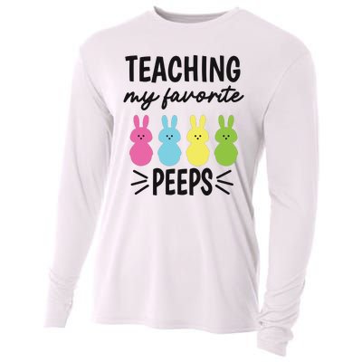 Easter Teacher Teaching My Favorite Peeps Cooling Performance Long Sleeve Crew