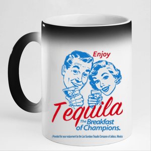 Enjoy Tequila The Breakfast Of Champions 11oz Black Color Changing Mug