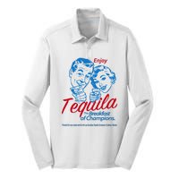 Enjoy Tequila The Breakfast Of Champions Silk Touch Performance Long Sleeve Polo