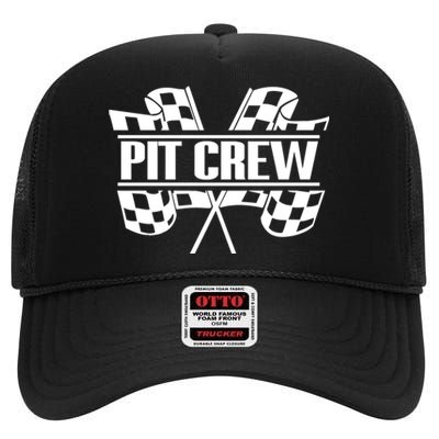 E:\Upload Tool\Media\Hoanew\Dirt Track Racing Pit Crew Race Car Team Checker Fl High Crown Mesh Back Trucker Hat