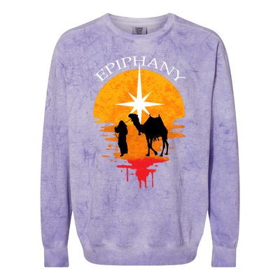 Epiphany The Three Kings Vintage Gift Feliz Dia De Reyes Cute Gift Colorblast Crewneck Sweatshirt