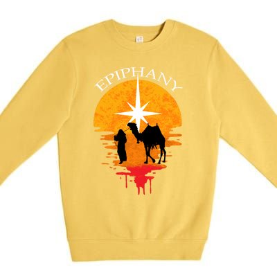 Epiphany The Three Kings Vintage Gift Feliz Dia De Reyes Cute Gift Premium Crewneck Sweatshirt