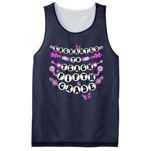 Enchanted To Teach 5th Grade Friendship Bracelet Teacher Mesh Reversible Basketball Jersey Tank