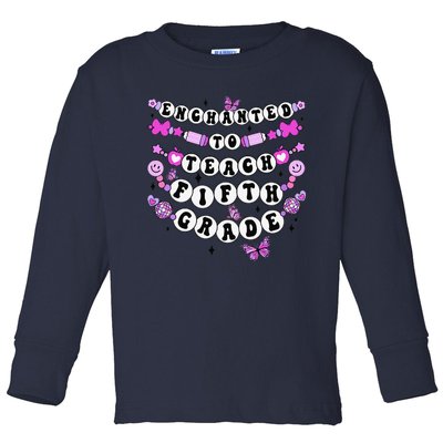 Enchanted To Teach 5th Grade Friendship Bracelet Teacher Toddler Long Sleeve Shirt