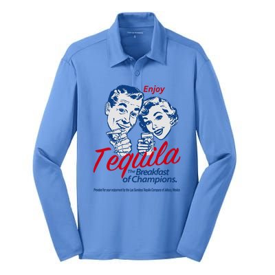 Enjoy Tequila The Breakfast Of Champions Silk Touch Performance Long Sleeve Polo