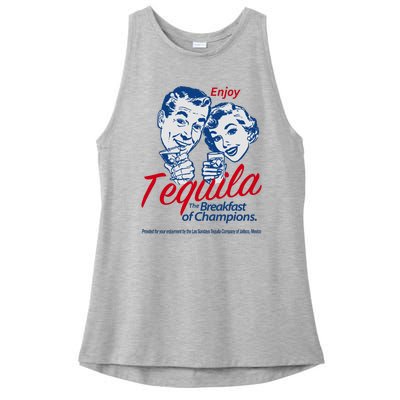 Enjoy Tequila The Breakfast Of Champions Ladies PosiCharge Tri-Blend Wicking Tank