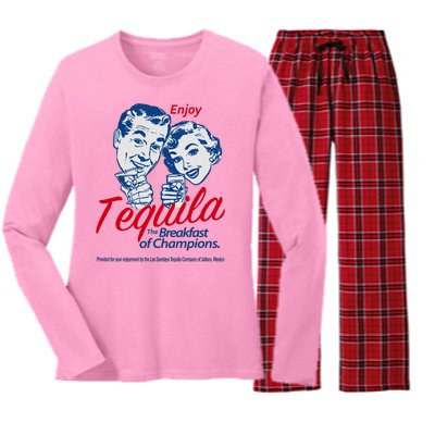 Enjoy Tequila The Breakfast Of Champions Women's Long Sleeve Flannel Pajama Set 