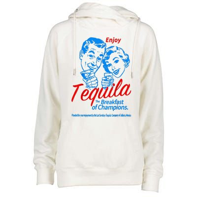 Enjoys Tequila The Breakfasts Of Championss Womens Funnel Neck Pullover Hood