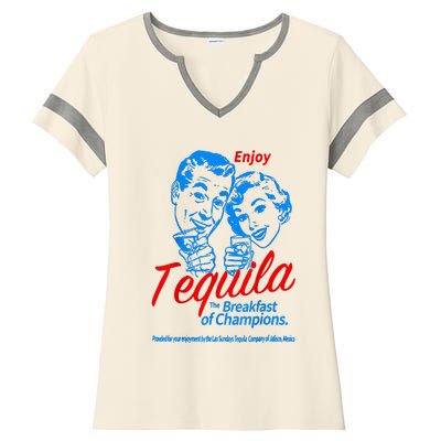 Enjoys Tequila The Breakfasts Of Championss Ladies Halftime Notch Neck Tee