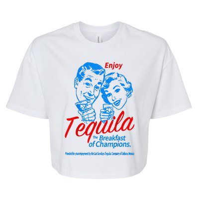 Enjoys Tequila The Breakfasts Of Championss Bella+Canvas Jersey Crop Tee