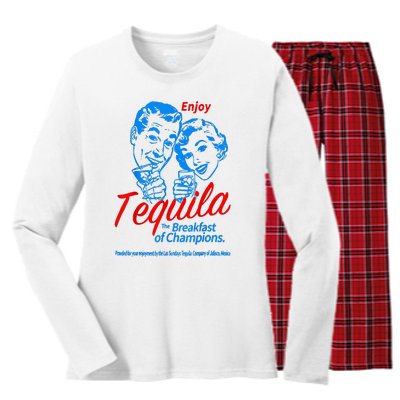 Enjoys Tequila The Breakfasts Of Championss Women's Long Sleeve Flannel Pajama Set 