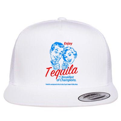 Enjoys Tequila The Breakfasts Of Championss Flat Bill Trucker Hat