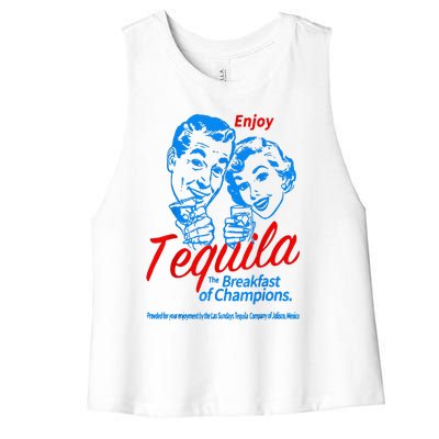 Enjoys Tequila The Breakfasts Of Championss Women's Racerback Cropped Tank