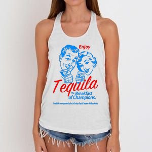 Enjoys Tequila The Breakfasts Of Championss Women's Knotted Racerback Tank