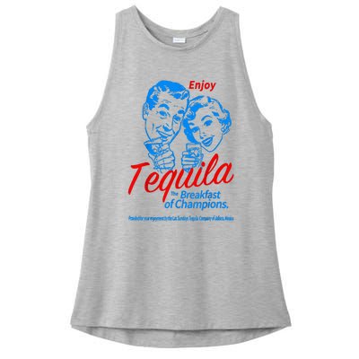 Enjoys Tequila The Breakfasts Of Championss Ladies PosiCharge Tri-Blend Wicking Tank