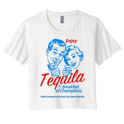 Enjoys Tequila The Breakfasts Of Championss Women's Crop Top Tee