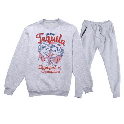 Enjoys Tequila The Breakfasts Of Championss Premium Crewneck Sweatsuit Set